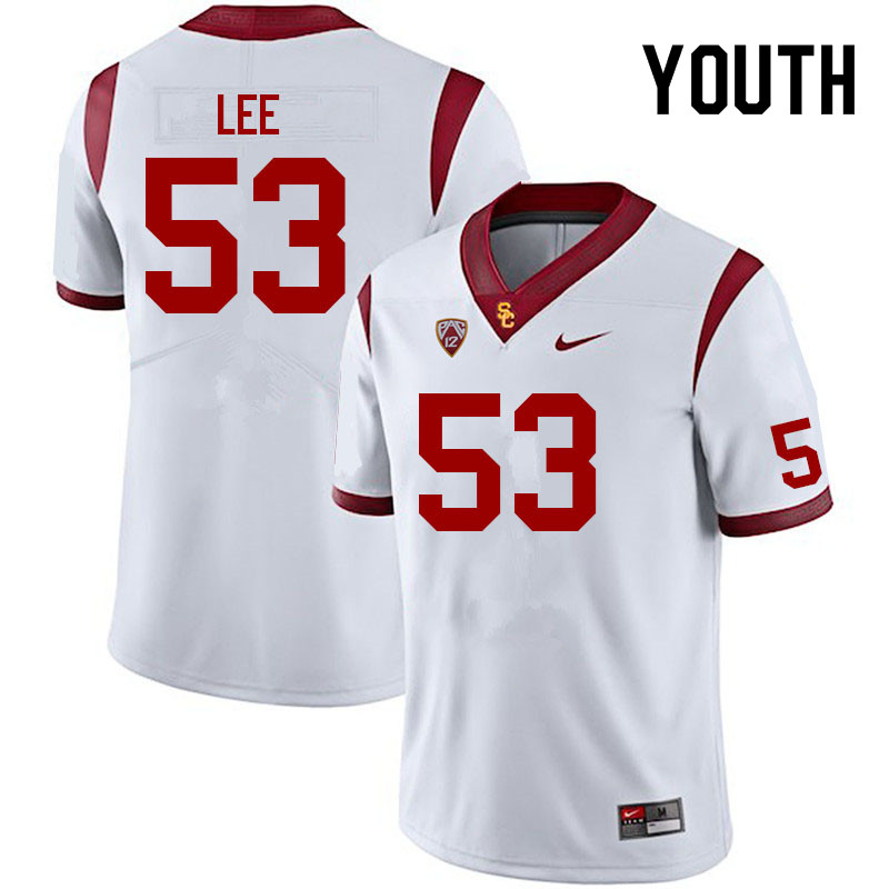 Youth #53 Shane Lee USC Trojans College Football Jerseys Sale-White